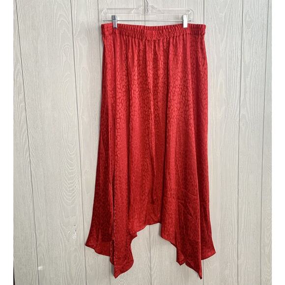 Michael Michael Kors Red Animal Print Midi Skirt Size Large NWOT - Picture 5 of 5
